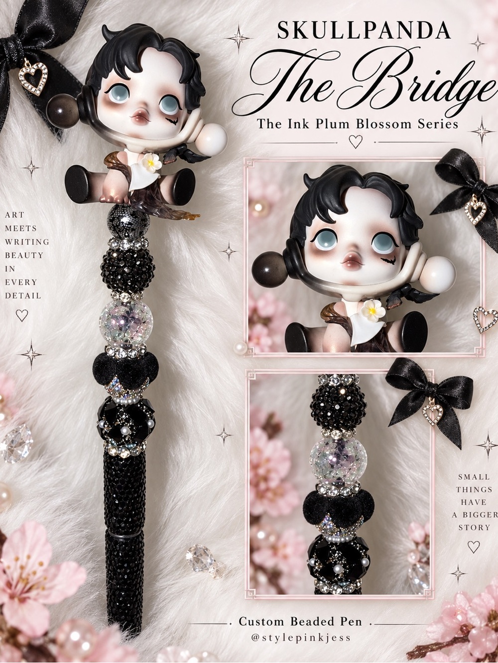 Skullpanda The Bridge Custom Beaded Kids Pen – Black